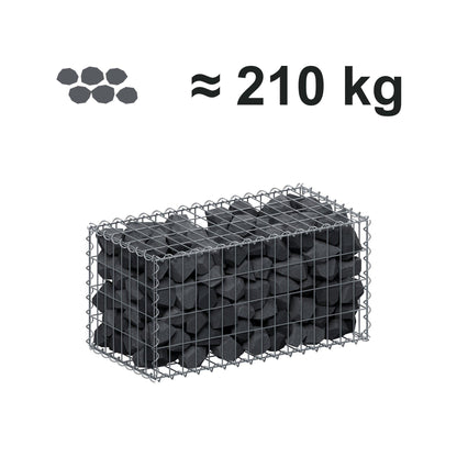 Gabbione 80 cm x 40 cm x 40 cm (L x H x P), maglia 5 cm x 10 cm, spirale