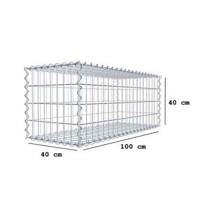 Gabbione 100 cm x 40 cm x 40 cm (L x H x P), maglia 5 cm x 10 cm, spirale
