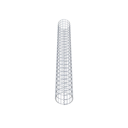Schanskorfzuil rond 27 cm diameter, 230 cm hoogte, maaswijdte 5 cm x 10 cm