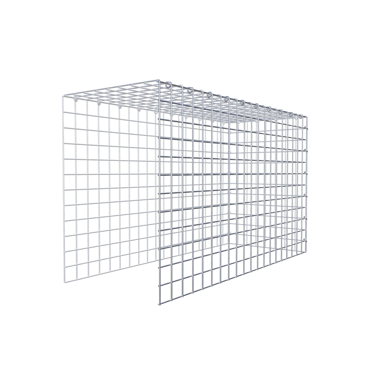Fästbar gabion typ 4 100 cm x 60 cm x 40 cm (L x H x D), maskstorlek 5 cm x 5 cm, C-ring