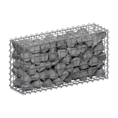 Gabione 80 cm x 40 cm x 20 cm (L x H x T), Maschenweite 5 cm x 5 cm, Spirale