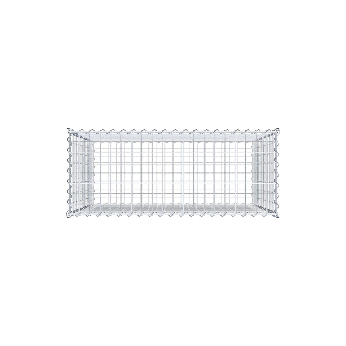 Schanskorf 100 cm x 90 cm x 40 cm (L x H x D), maaswijdte 5 cm x 5 cm, spiraalvormig
