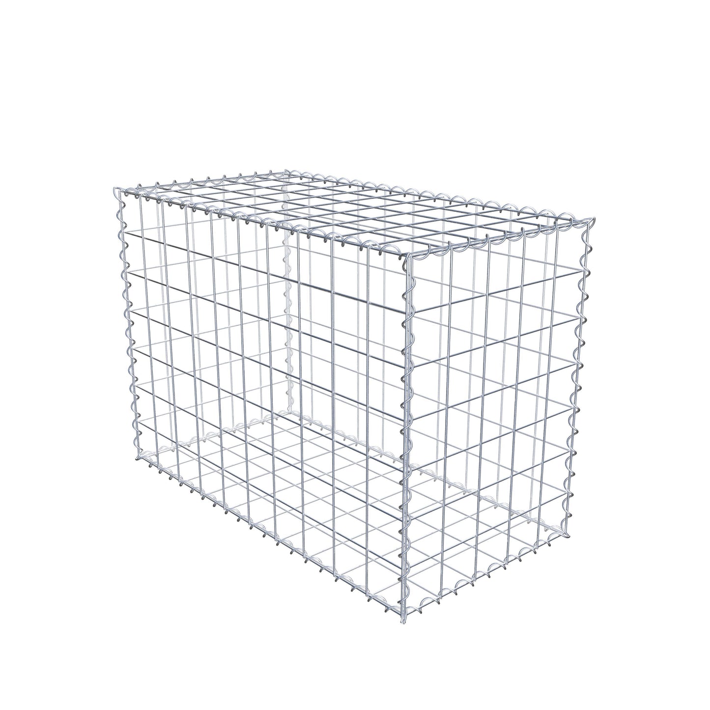 Schanskorf 100 cm x 70 cm x 50 cm (L x H x D), maaswijdte 10 cm x 10 cm, spiraalvormig