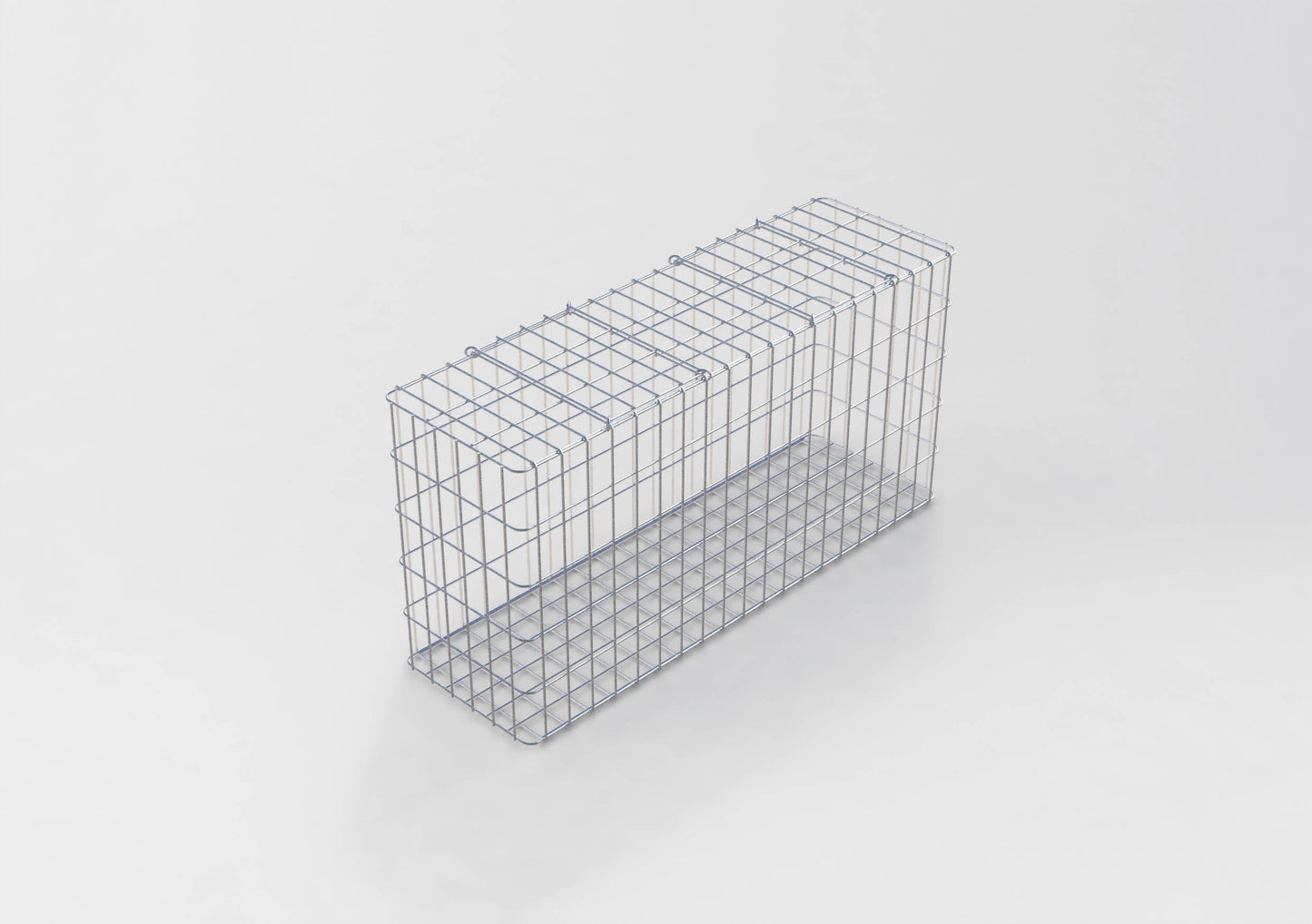 Gabbione zincato a caldo 102 cm x 52 cm x 32 cm, maglia 5 cm x 10 cm, completamente saldato