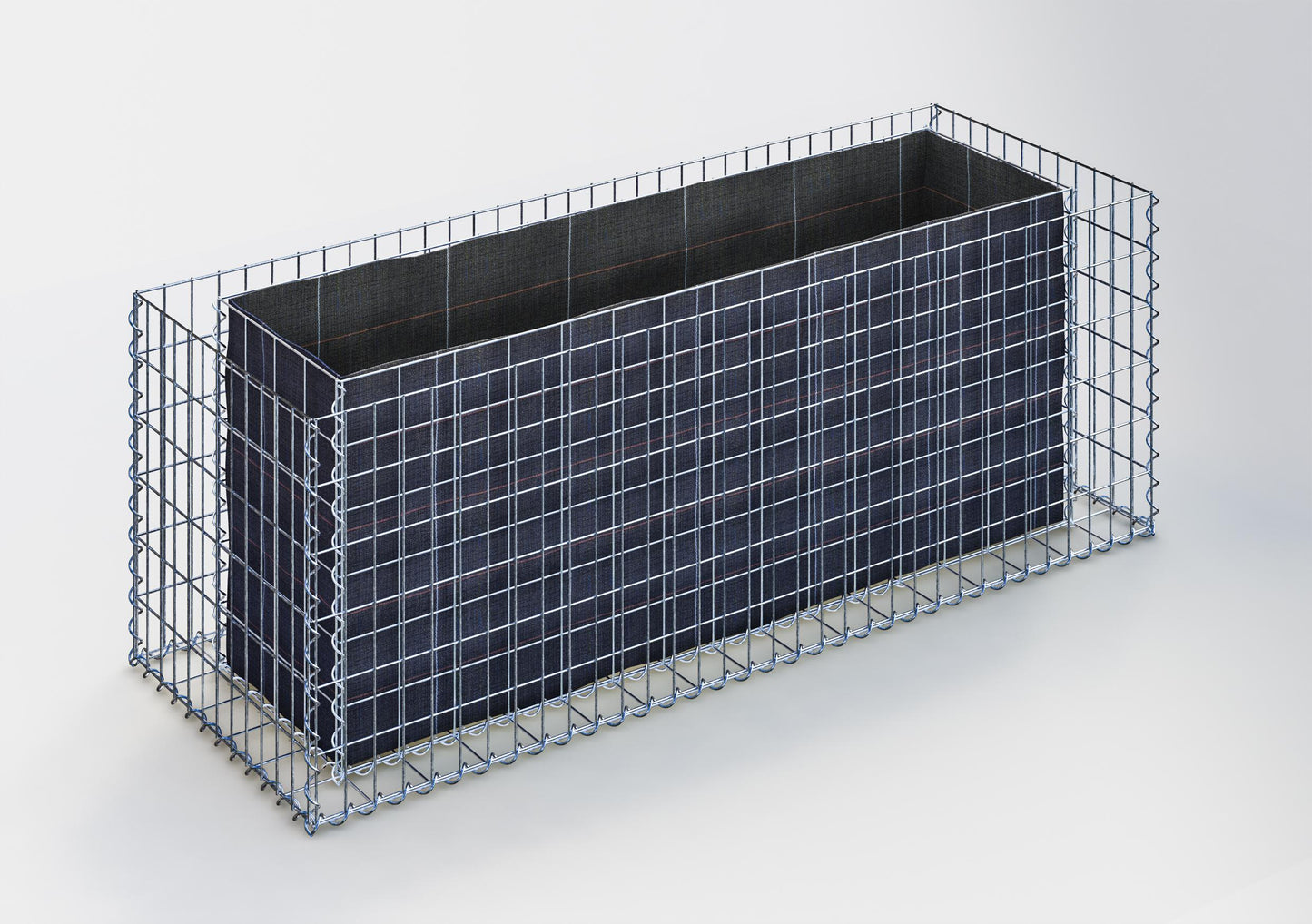 Letto rialzato rettangolare 170 cm x 60 cm x 60 cm (L x H x P), dimensione rete 5 x 10 cm, spessore parete 10 cm