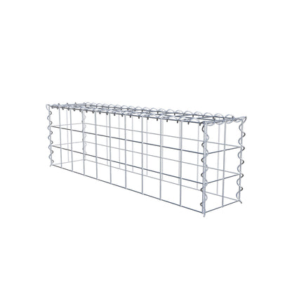 Opvokset gabion type 3 100 cm x 30 cm x 20 cm (L x H x D), maskestørrelse 10 cm x 10 cm, spiral