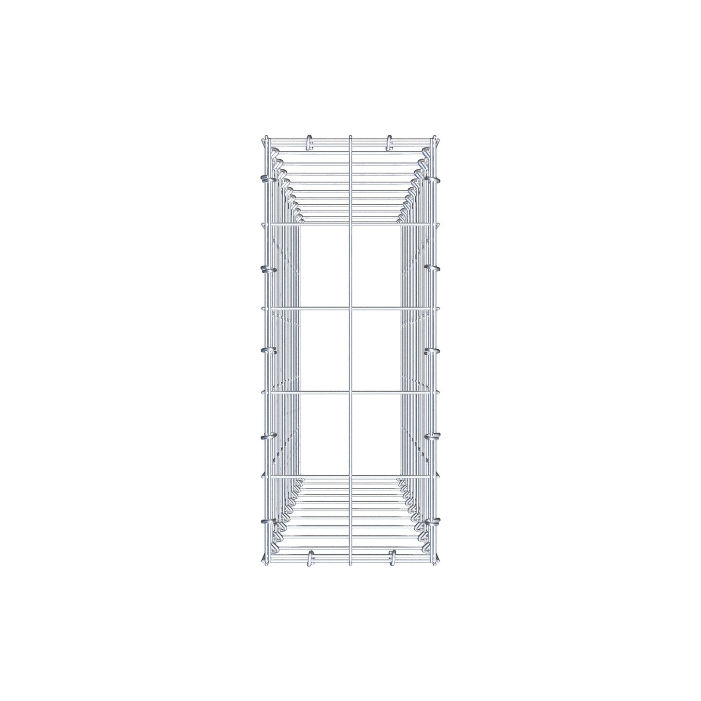 Typ 3 påbyggnadsgabion 100 cm x 20 cm x 50 cm (L x H x D), maskstorlek 10 cm x 10 cm, C-ring