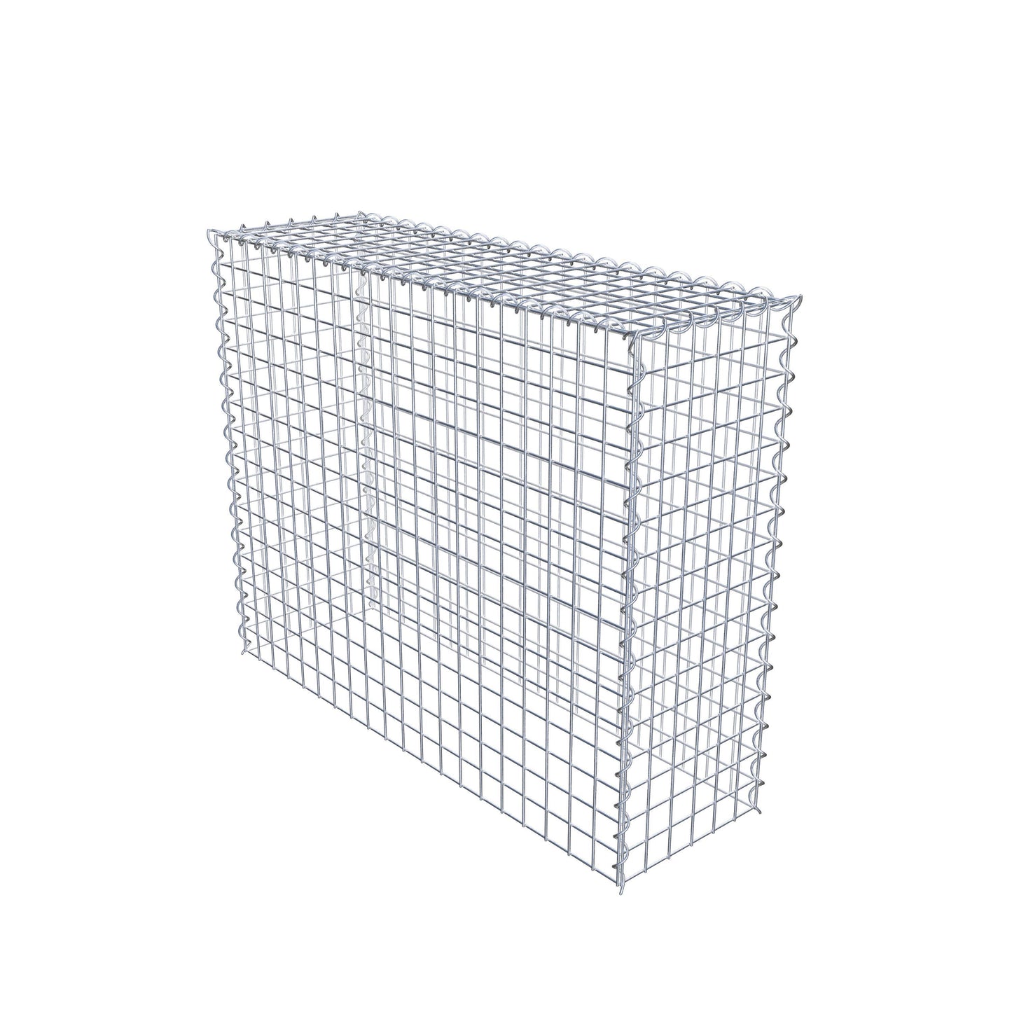 Gabião Tipo 3 100 cm x 80 cm x 30 cm (C x A x P), malhagem 5 cm x 5 cm, espiral