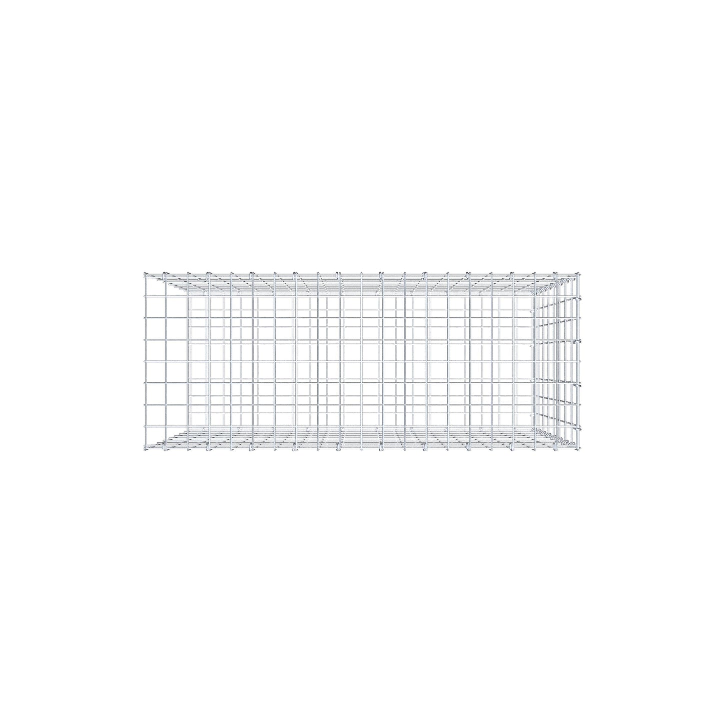 Opzetpaal type 2 100 cm x 80 cm x 40 cm, maaswijdte 5 cm x 10 cm, C-ring