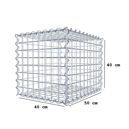 Gabbione 50 cm x 40 cm x 40 cm (L x H x P), maglia 5 cm x 5 cm, spirale