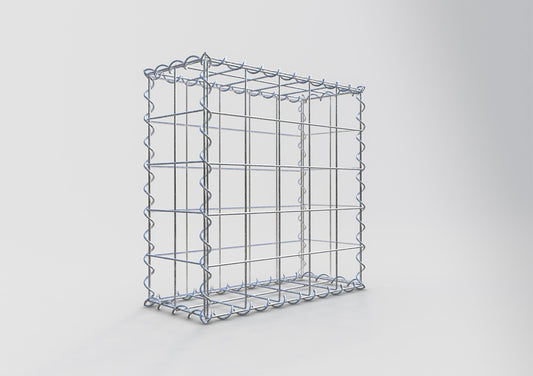 Schanskorf 50 cm x 50 cm x 20 cm (L x H x D), maaswijdte 10 cm x 10 cm, spiraalvormig