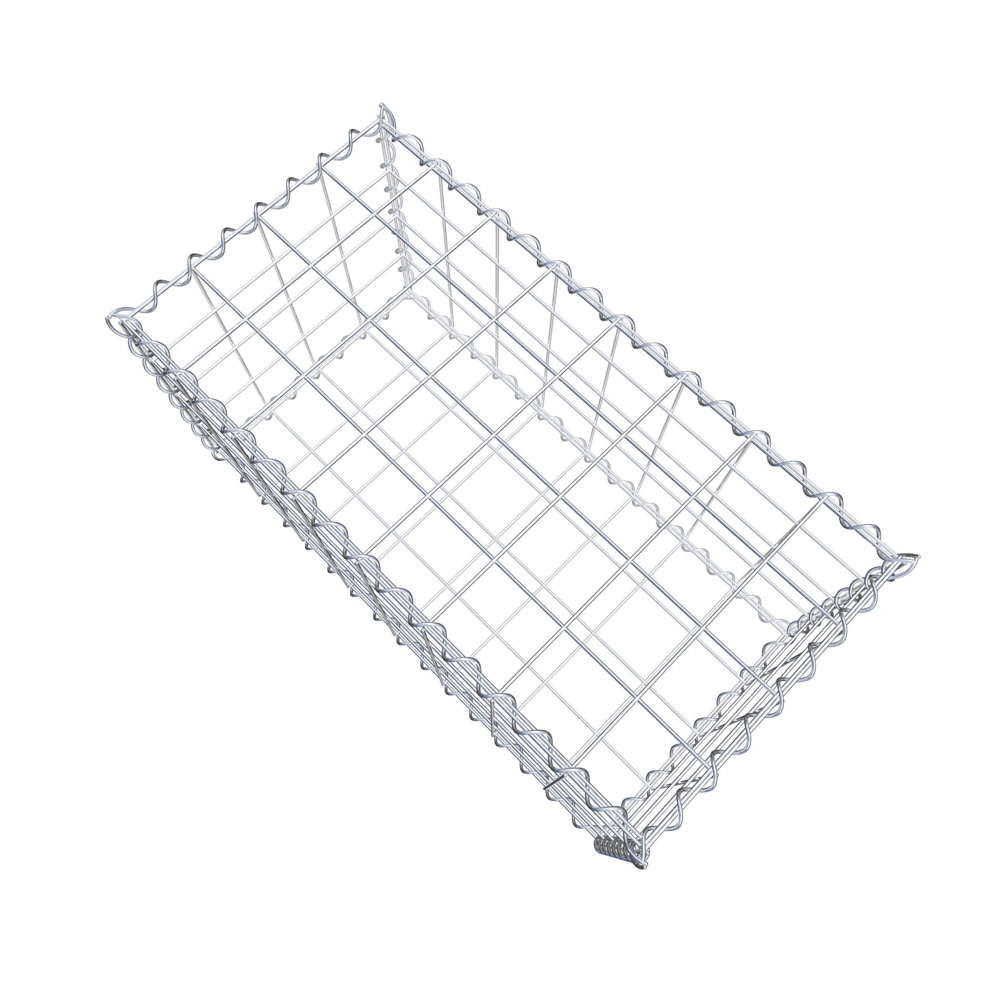 Schanskorf 80 cm x 40 cm x 40 cm (L x H x D), maaswijdte 10 cm x 10 cm, spiraalvormig