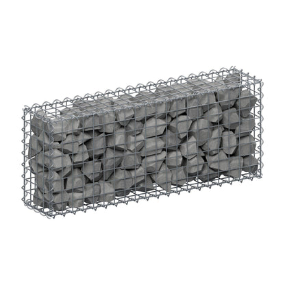 Schanskorf 100 cm x 40 cm x 20 cm (L x H x D), maaswijdte 5 cm x 5 cm, spiraalvormig