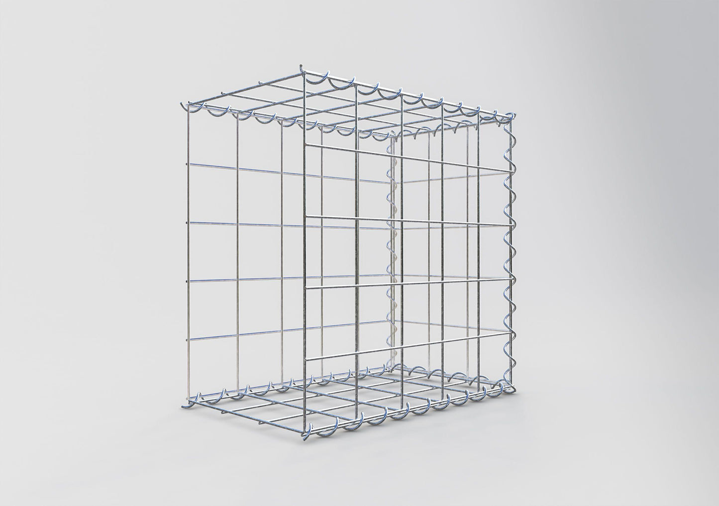 Gabion rapporté type 2 50 cm x 50 cm x 30 cm (L x H x P), mailles 10 cm x 10 cm, spirale