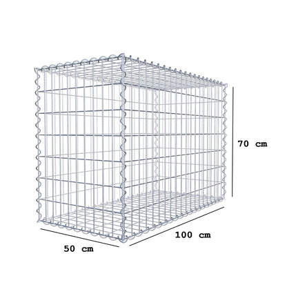 Gabion 100 cm x 70 cm x 50 cm (L x H x P), mailles 5 cm x 10 cm, spirale