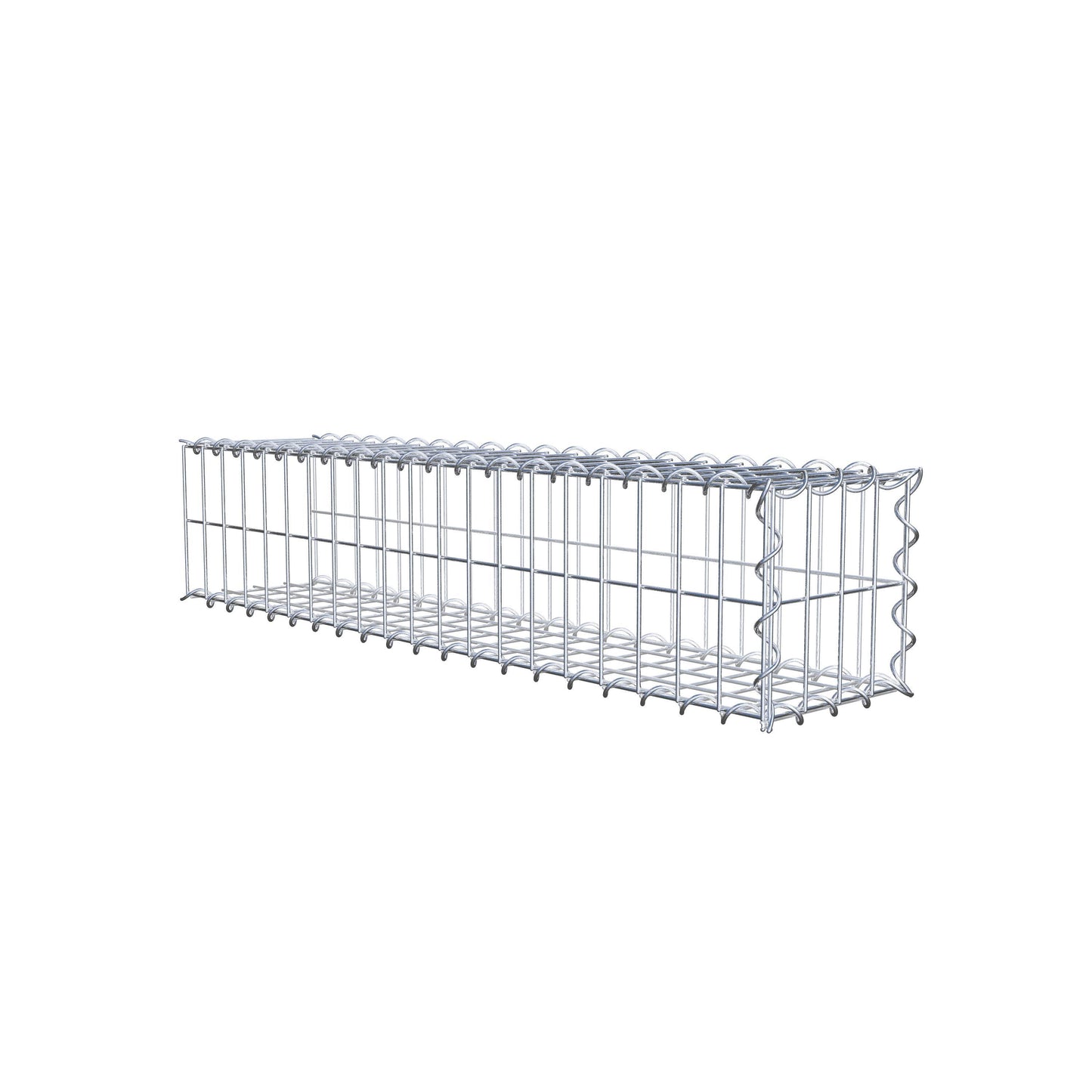 Gabion rapporté type 2 100 cm x 20 cm x 20 cm (L x H x P), mailles 5 cm x 10 cm, spirale