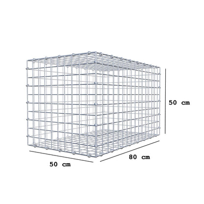 Schanskorf 80 cm x 50 cm x 50 cm (L x H x D), maaswijdte 5 x 5 cm, spiraalring