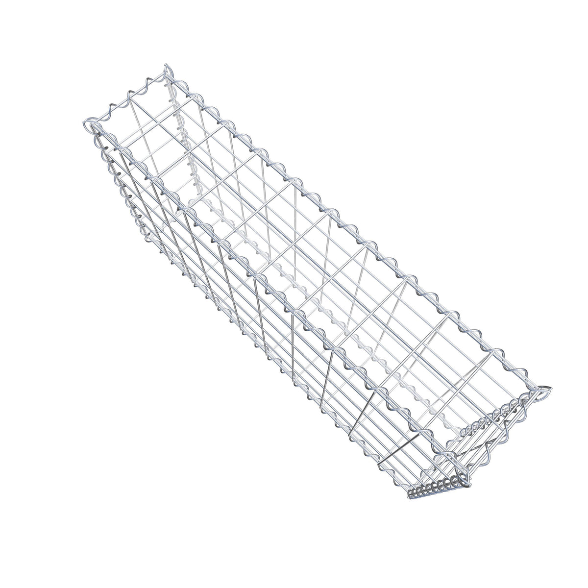 Schanskorf 100 cm x 50 cm x 20 cm (L x H x D), maaswijdte 10 cm x 10 cm, spiraalvormig