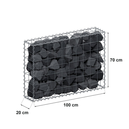 Gabion 100 cm x 70 cm x 20 cm (L x H x P), mailles 10 cm x 10 cm, spirale