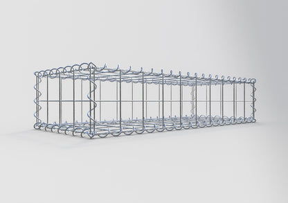 Schanskorf 100 cm x 20 cm x 40 cm (L x H x D), maaswijdte 10 cm x 10 cm, spiraalvormig