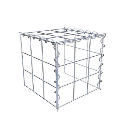 Aangegroeide schanskorf type 4 30 cm x 30 cm x 30 cm (L x H x D), maaswijdte 10 cm x 10 cm, spiraal