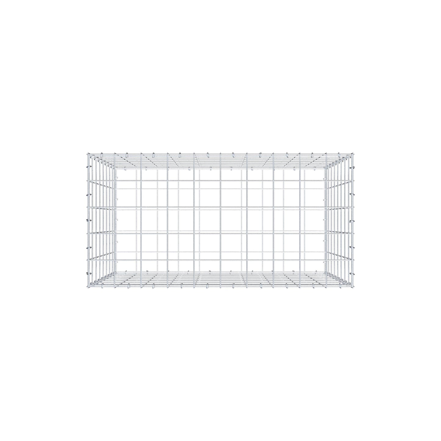 Schanskorf 100 cm x 80 cm x 50 cm (L x H x D), maaswijdte 10 cm x 10 cm, C-ring