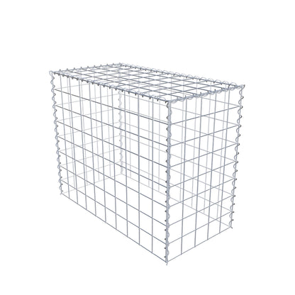 Opbouw schanskorf type 3 100 cm x 80 cm x 50 cm (L x H x D), maaswijdte 10 cm x 10 cm, spiraal