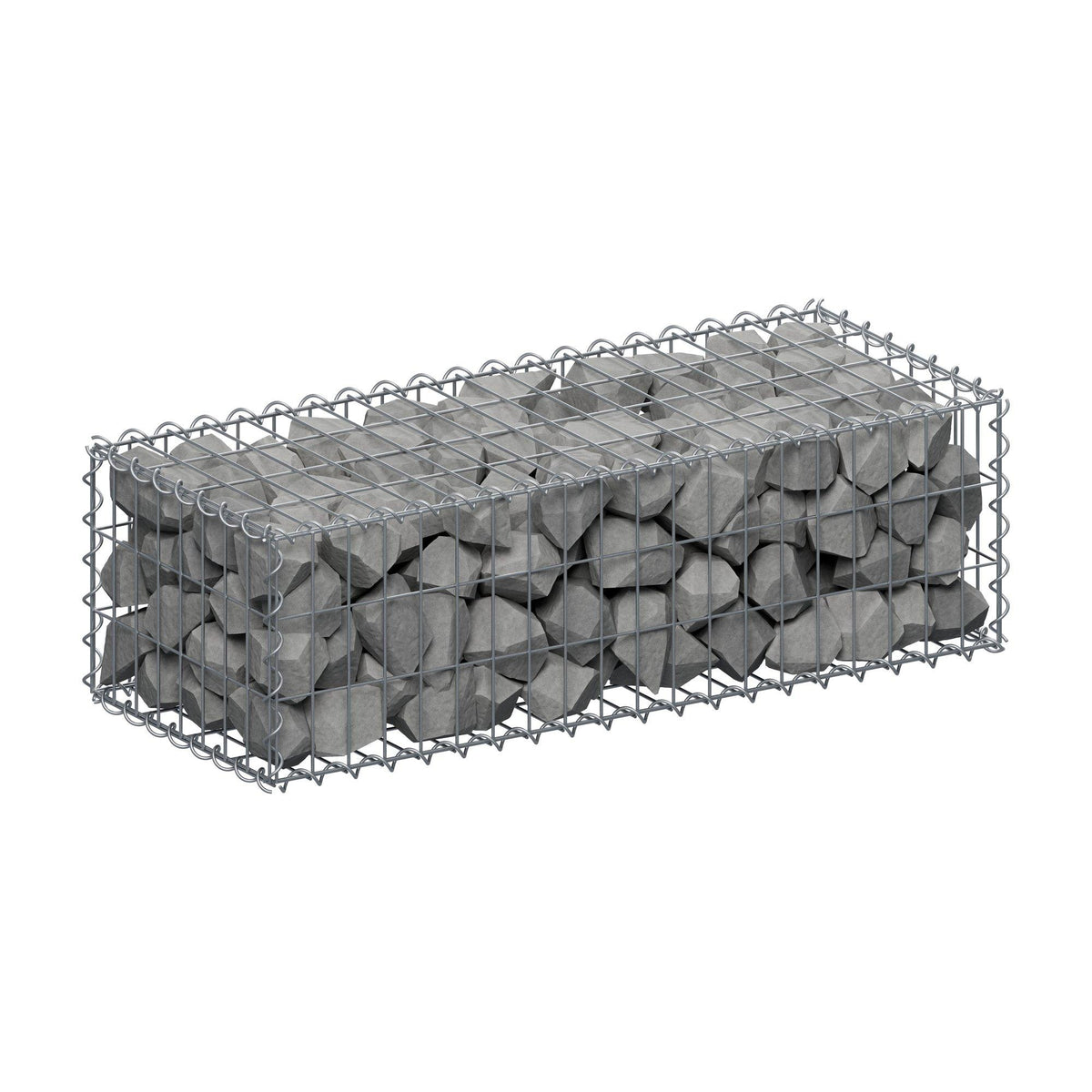 Gabion 100 cm x 30 cm x 40 cm (L x H x D), maskestørrelse 5 cm x 10 cm, spiral