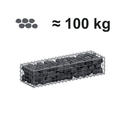 Schanskorf 100 cm x 20 cm x 30 cm (L x H x D), maaswijdte 5 cm x 5 cm, spiraalvormig