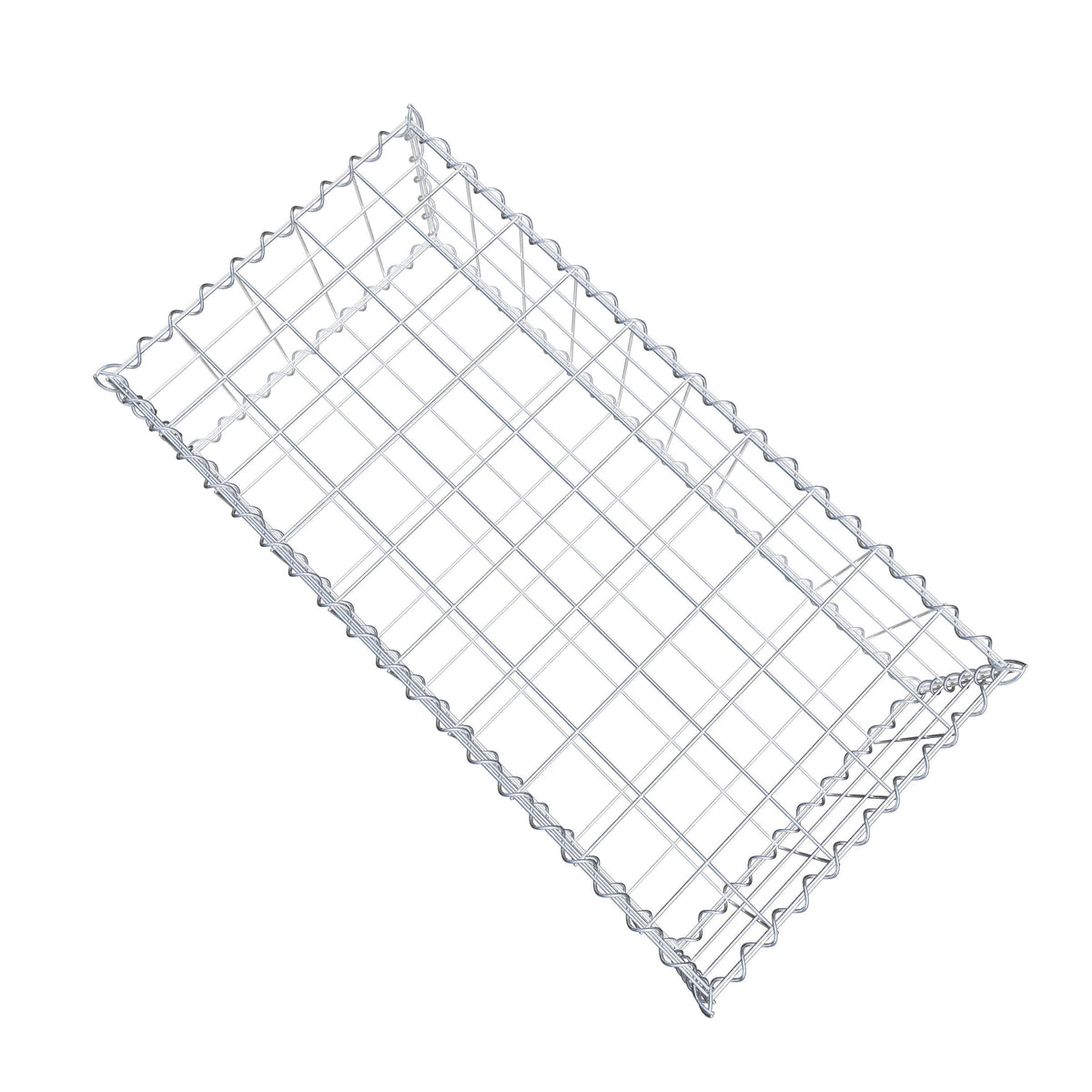 Schanskorf 100 cm x 30 cm x 50 cm (L x H x D), maaswijdte 10 cm x 10 cm, spiraalvormig