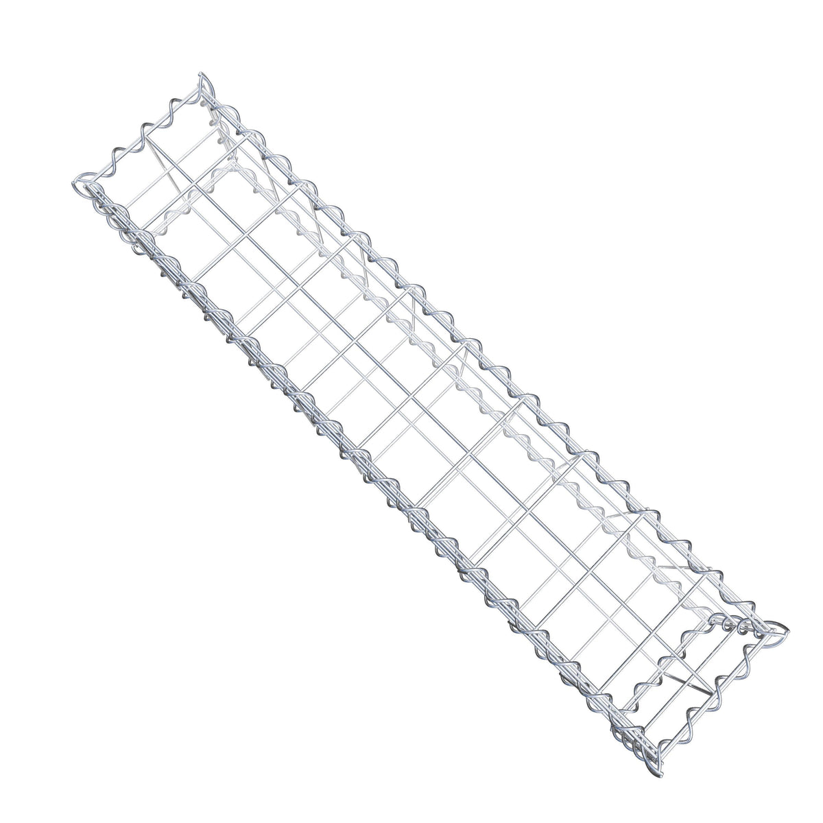 Schanskorf 100 cm x 20 cm x 20 cm (L x H x D), maaswijdte 10 cm x 10 cm, spiraalvormig