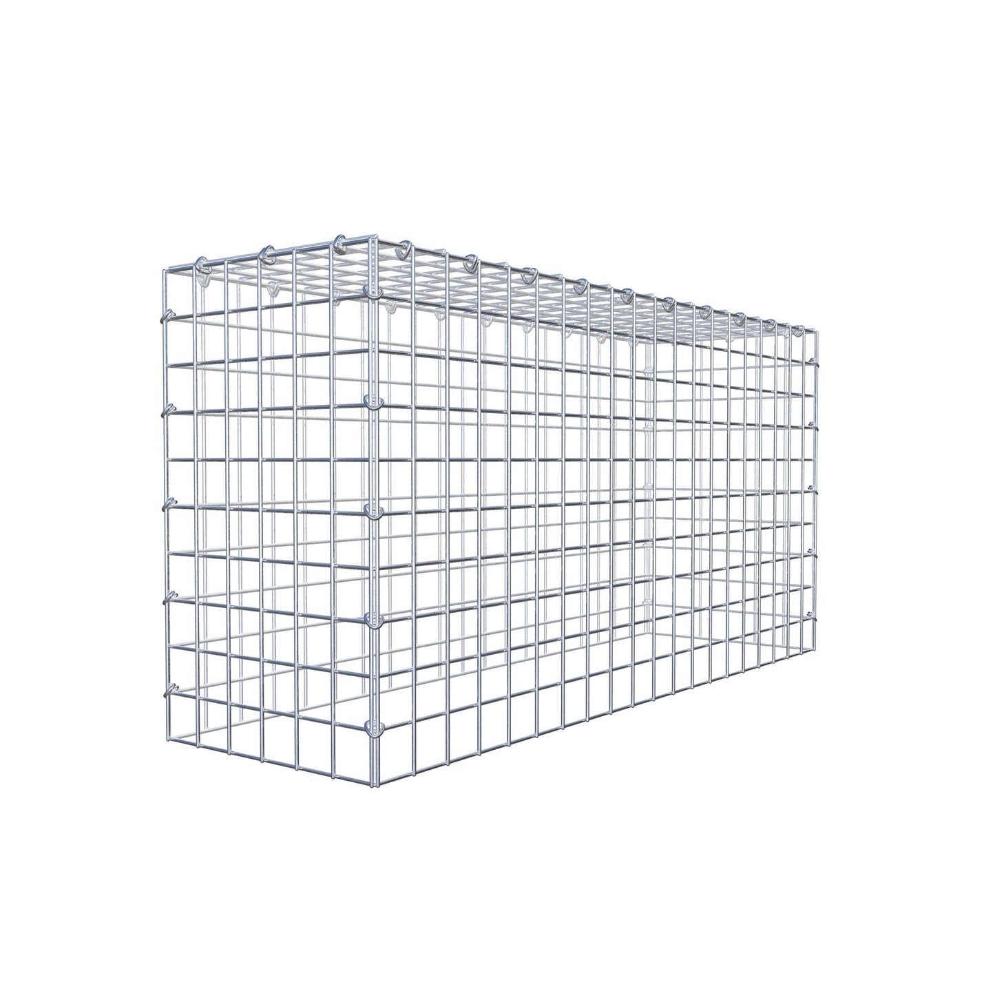 Typ 3 påbyggnadsgabion 100 cm x 50 cm x 30 cm (L x H x D), maskstorlek 5 cm x 5 cm, C-ring