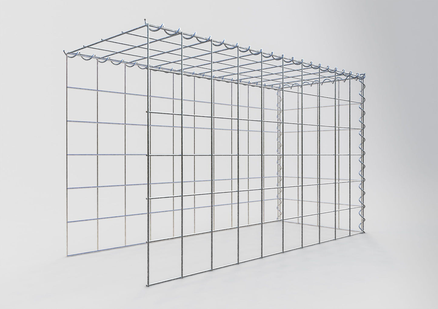 Extra gabion typ 4 100 cm x 60 cm x 40 cm (L x H x D), maskstorlek 10 cm x 10 cm, spiral