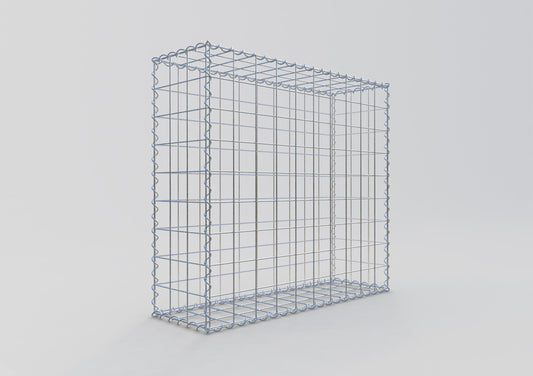 Gavión 100 cm x 90 cm x 30 cm (largo x alto x profundidad), tamaño de malla 10 cm x 10 cm, espiral