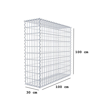 Set van 2 schanskorven 100 cm x 100 cm x 30 cm (L x H x D), maaswijdte 5 x 10 cm, spiraalvormig