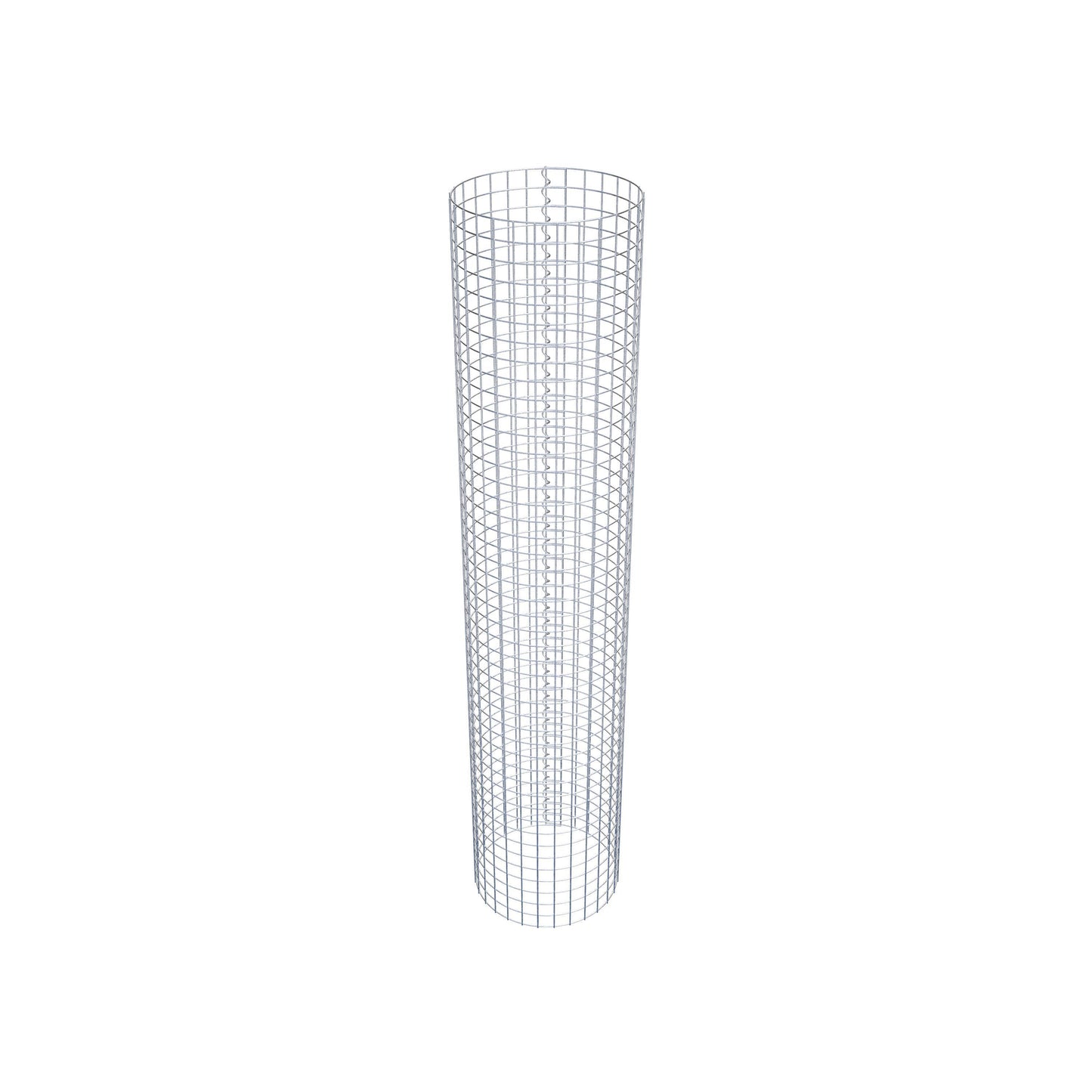 Schanskorfzuil rond 47 cm diameter, 230 cm hoogte, maaswijdte 5 cm x 5 cm