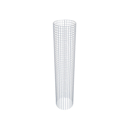 Schanskorfzuil rond 47 cm diameter, 230 cm hoogte, maaswijdte 5 cm x 5 cm
