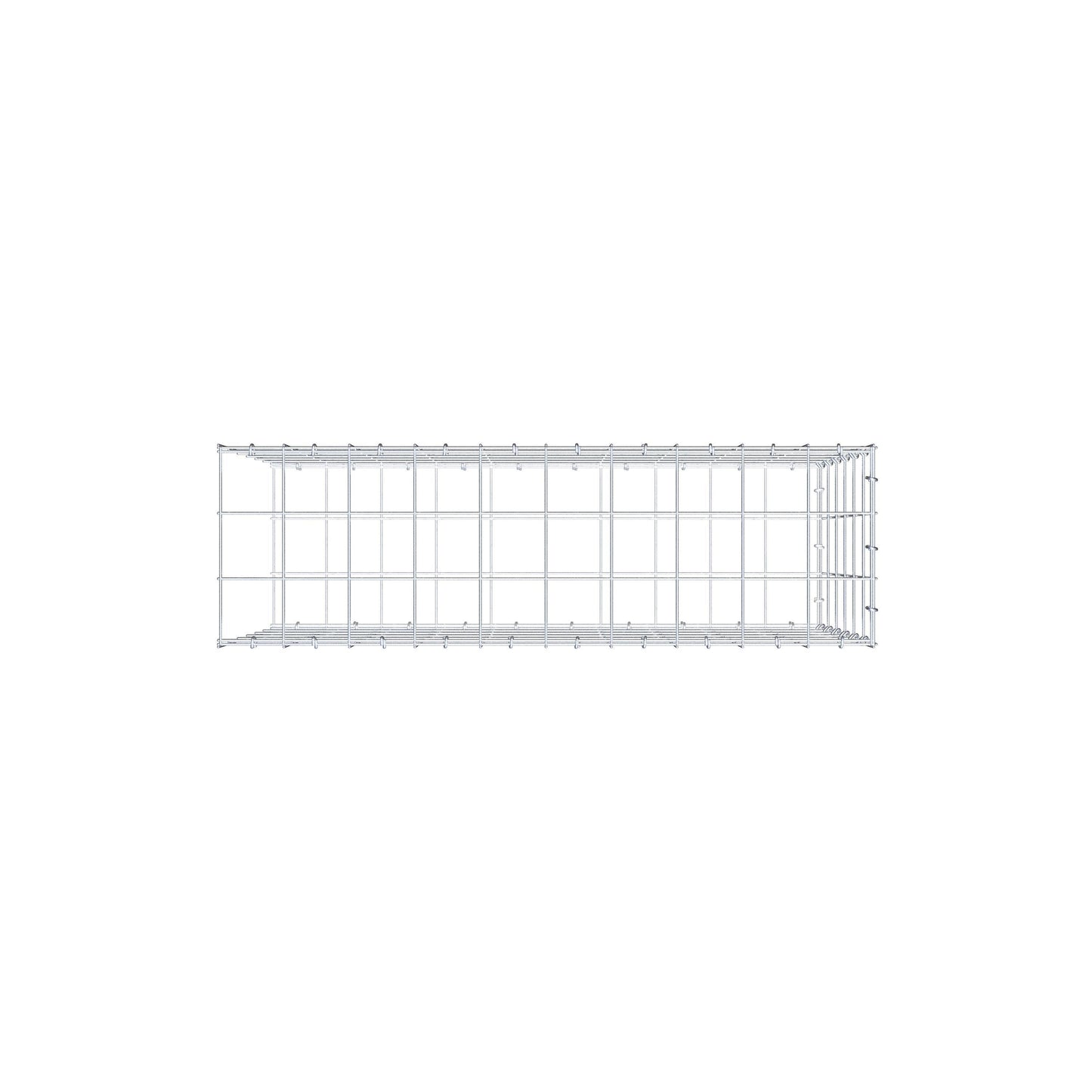 Type 2 oplegkorf 100 cm x 60 cm x 30 cm (L x H x D), maaswijdte 10 cm x 10 cm, C-ring