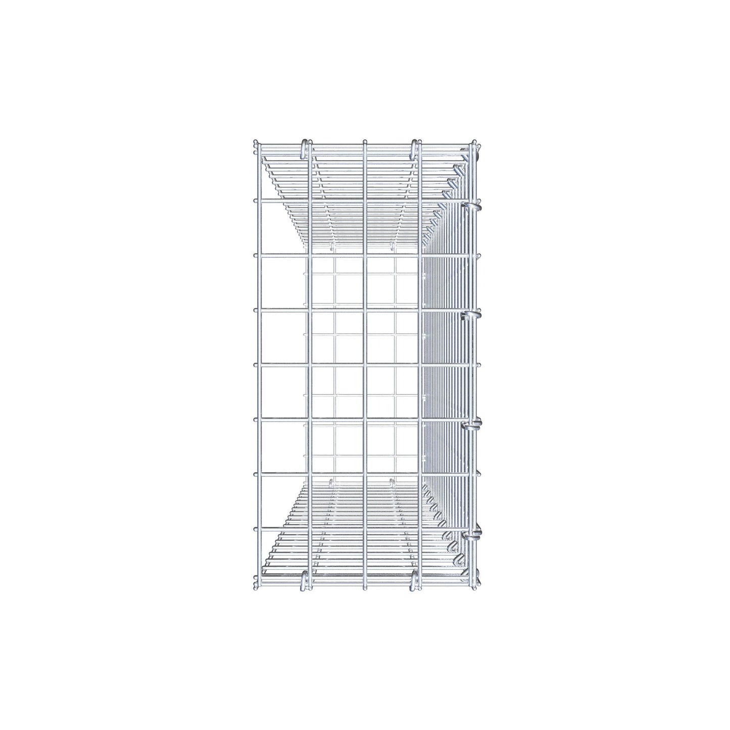 Gavión complementario de tipo 2 100 cm x 20 cm x 40 cm (largo x alto x fondo), malla 5 cm x 5 cm, anillo en C