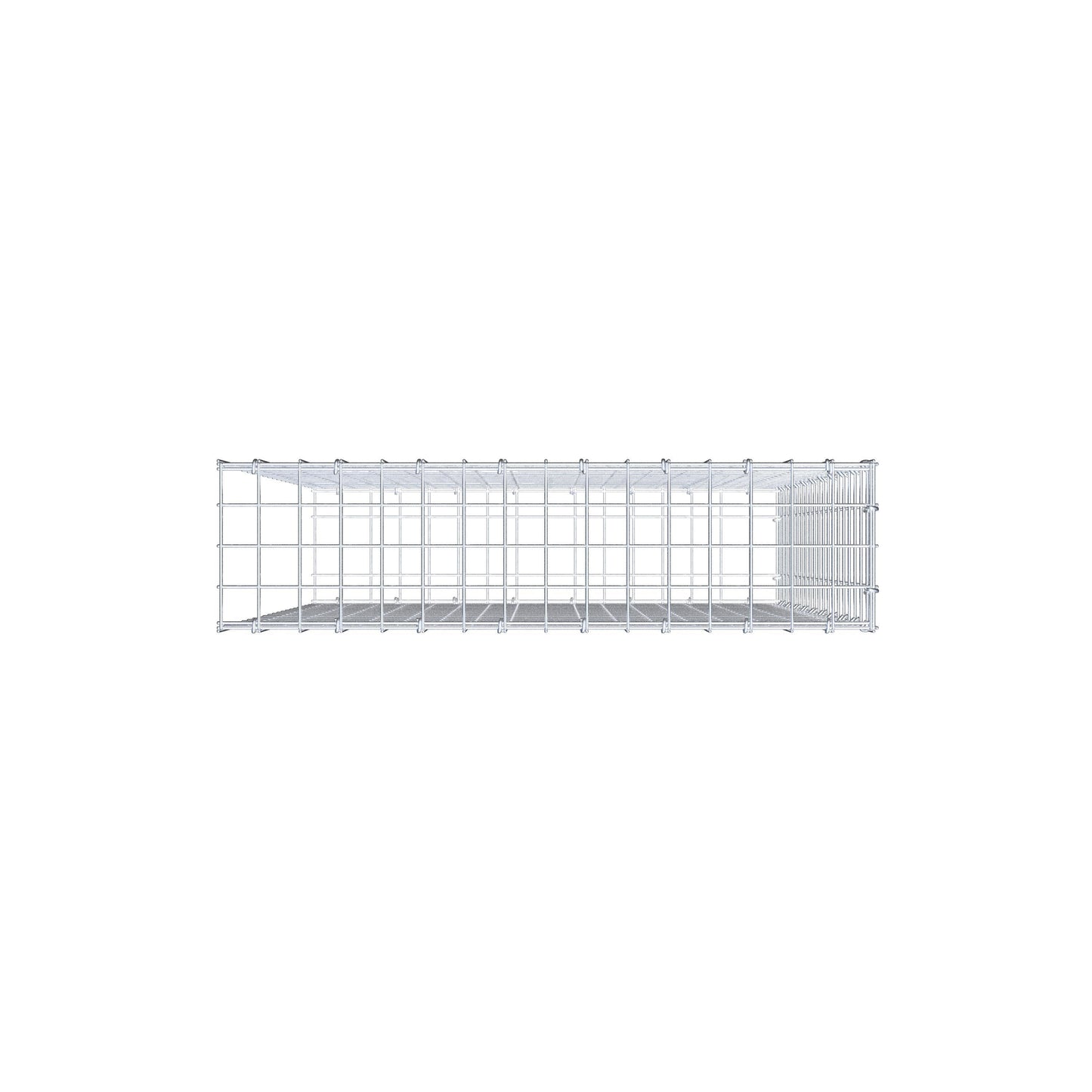 Gavión complementario de tipo 2 100 cm x 80 cm x 20 cm (largo x alto x fondo), malla 5 cm x 5 cm, anillo en C