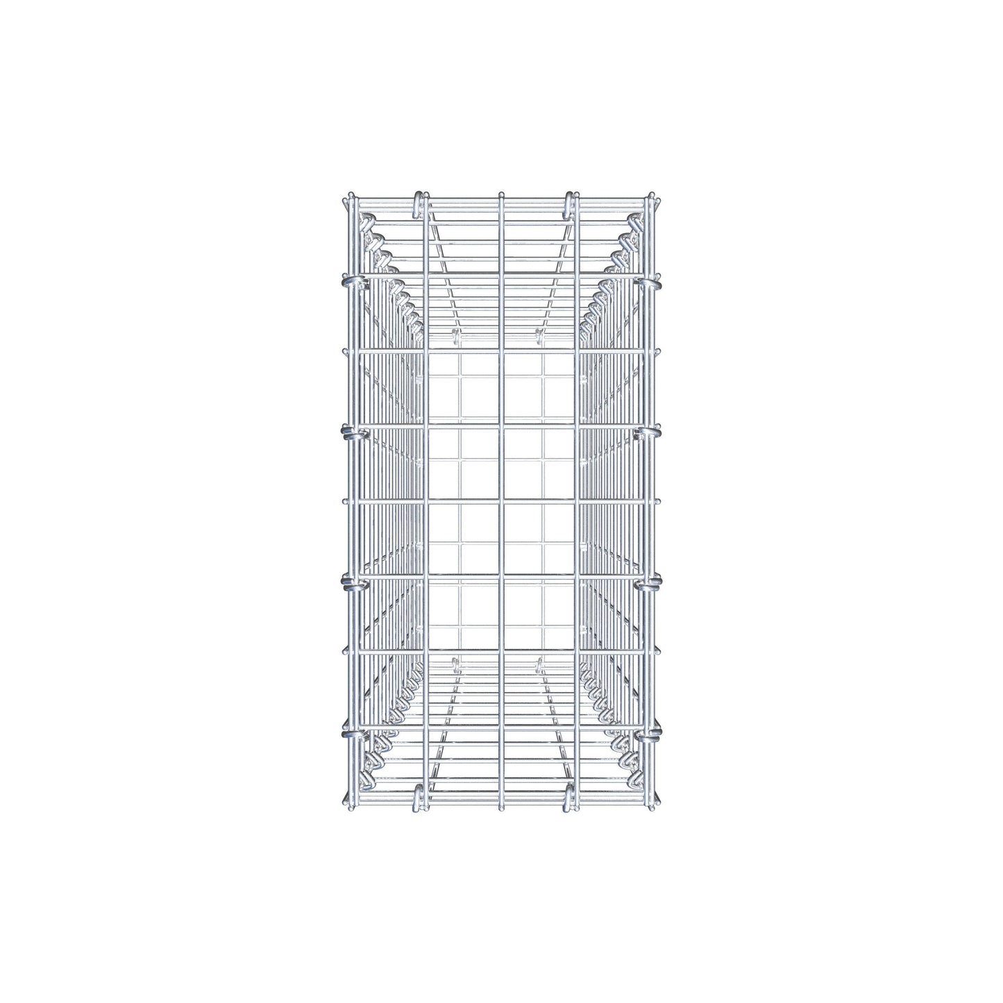 Gabião 100 cm x 20 cm x 40 cm (C x A x P), malhagem 5 cm x 10 cm, anel C