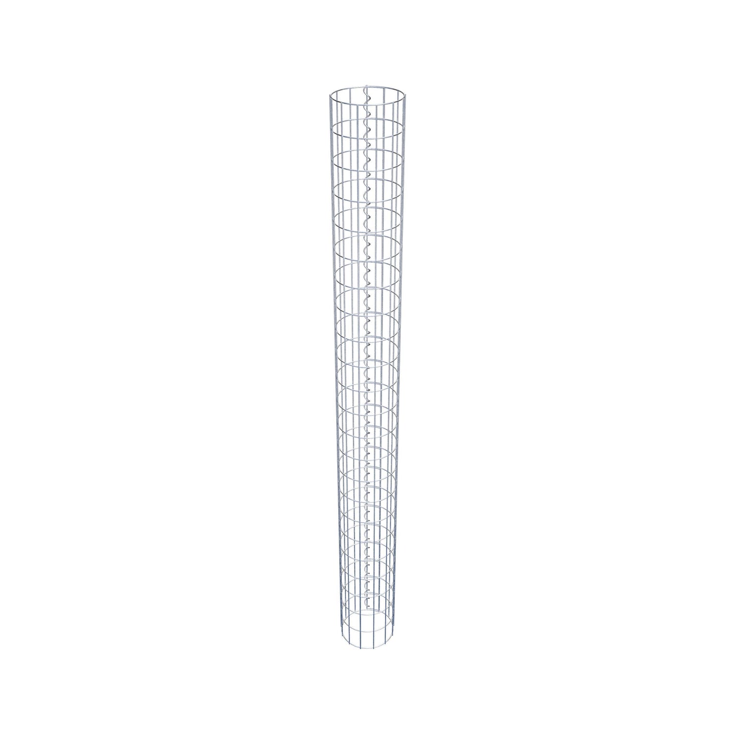 Schanskorfzuil rond 22 cm diameter, 230 cm hoogte, maaswijdte 5 cm x 10 cm