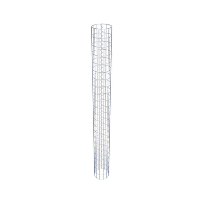 Schanskorfzuil rond 22 cm diameter, 230 cm hoogte, maaswijdte 5 cm x 10 cm