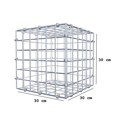 Gabion 30 cm x 30 cm x 30 cm (L x H x D), maskstorlek 5 x 5 cm, spiralring