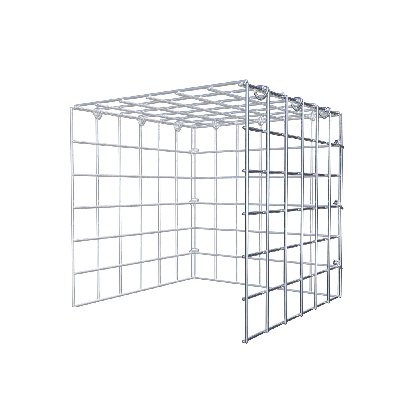 Opbouw schanskorf type 4 30 cm x 30 cm x 30 cm (L x H x D), maaswijdte 5 cm x 5 cm, C-ring
