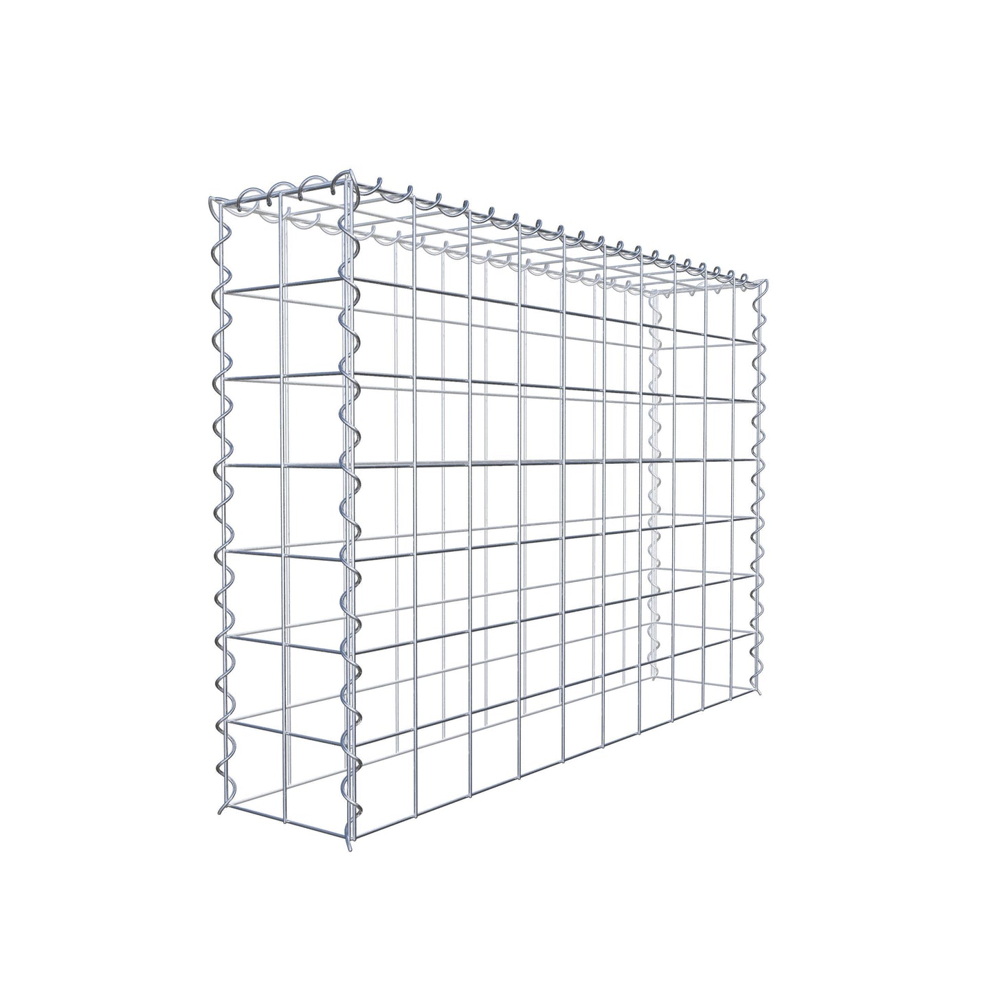 Opbouw schanskorf type 3 100 cm x 70 cm x 20 cm (L x H x D), maaswijdte 10 cm x 10 cm, spiraal