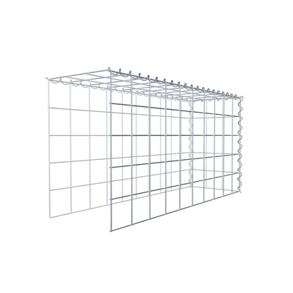 Aangebouwde schanskorf type 4 100 cm x 50 cm x 30 cm (L x H x D), maaswijdte 10 cm x 10 cm, spiraal