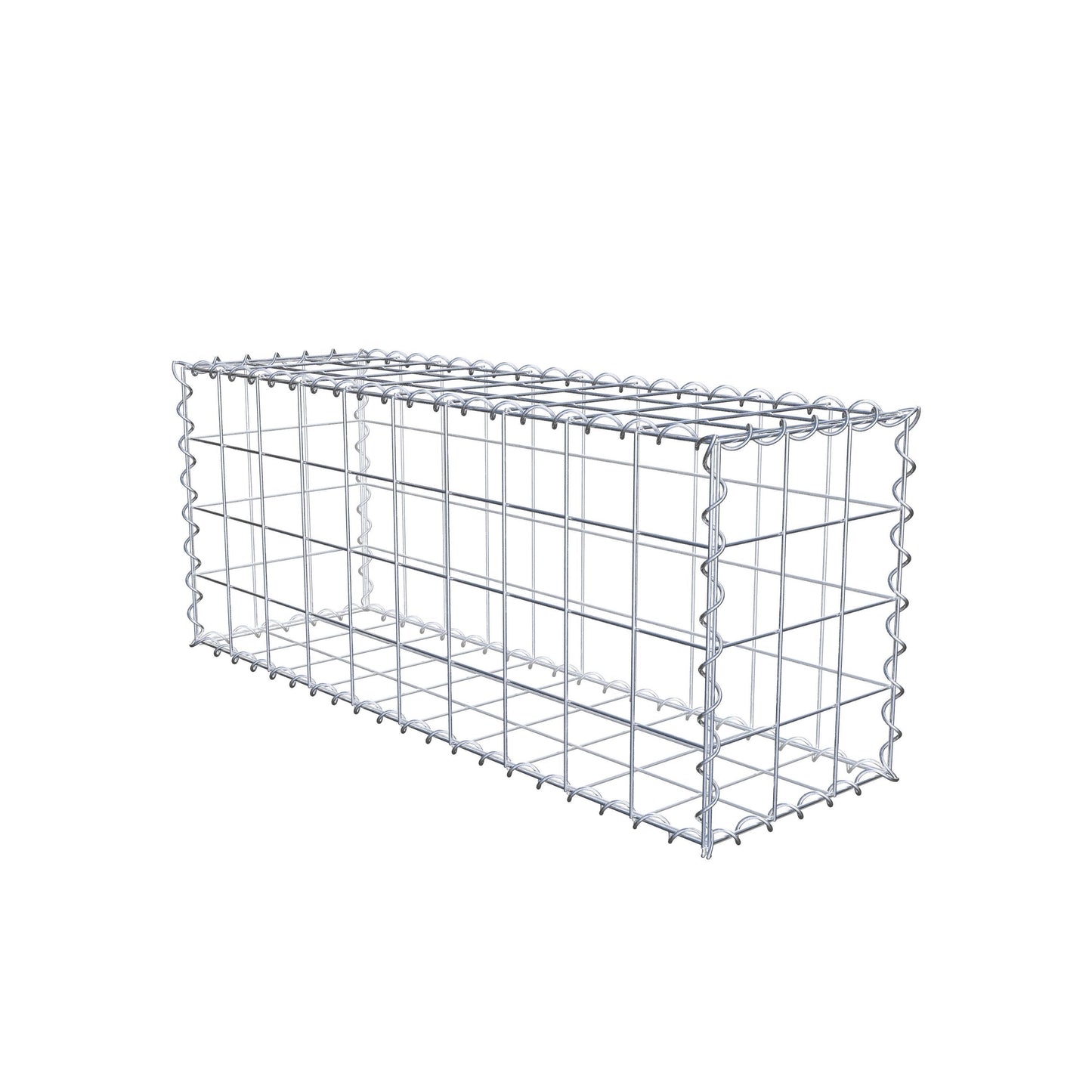 Gabião 100 cm x 40 cm x 30 cm (C x A x P), malhagem 10 cm x 10 cm, espiral