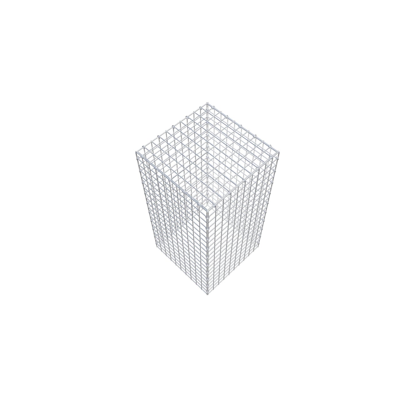 Gavión complementario de tipo 3 100 cm x 50 cm x 50 cm (largo x alto x fondo), malla 5 cm x 5 cm, anillo en C