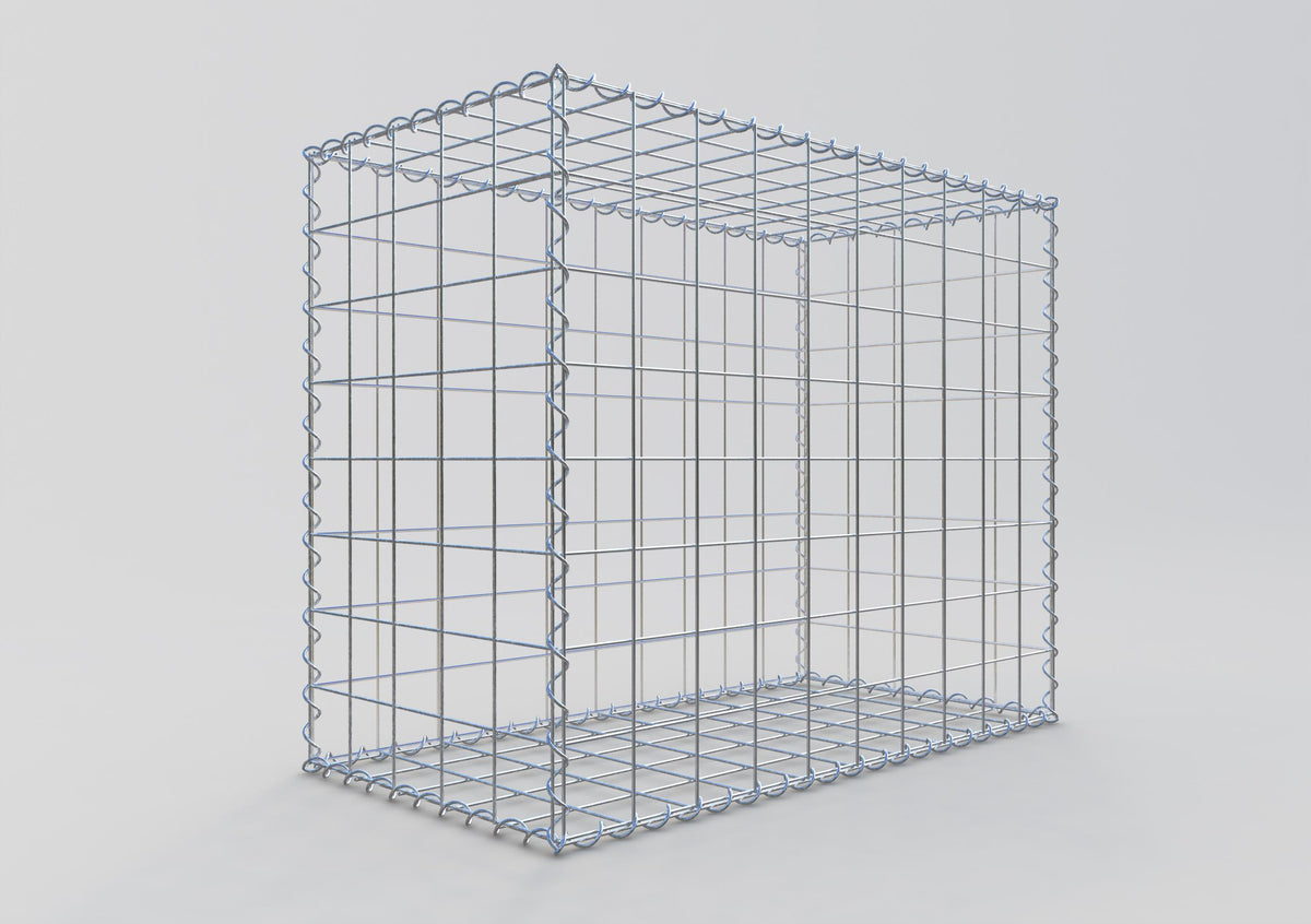 Schanskorf 100 cm x 80 cm x 50 cm (L x H x D), maaswijdte 10 cm x 10 cm, spiraalvormig